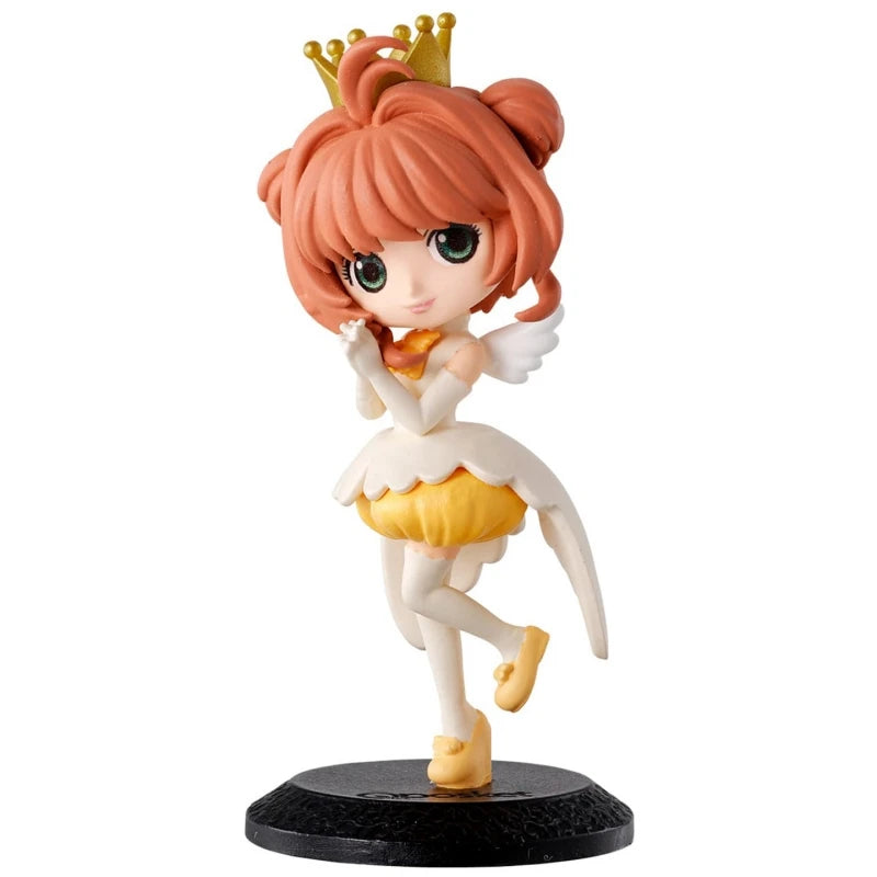 BANDAI Cardcaptor Sakura Q Posket Mini Gashapon Figure Winged Princess Version Desktop Decor Collectible Statue For Anime Fans