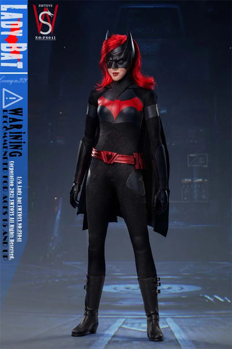 In Stock Swtoys FS041 1/6 Bat Girl Double Head Sculpt Figure Model 12'' Female Soldier Action Doll Full Set Toy for Collection