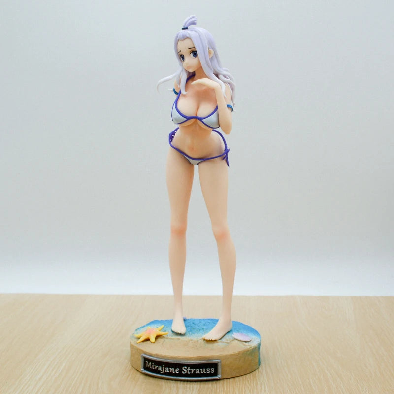 27cm Fairy Tail Mirajane Strauss Swimsuit Sexy Anime Girl Figure Erza Scarlet/Lucy Heartfilia Action Figure Model Doll Toys Gift