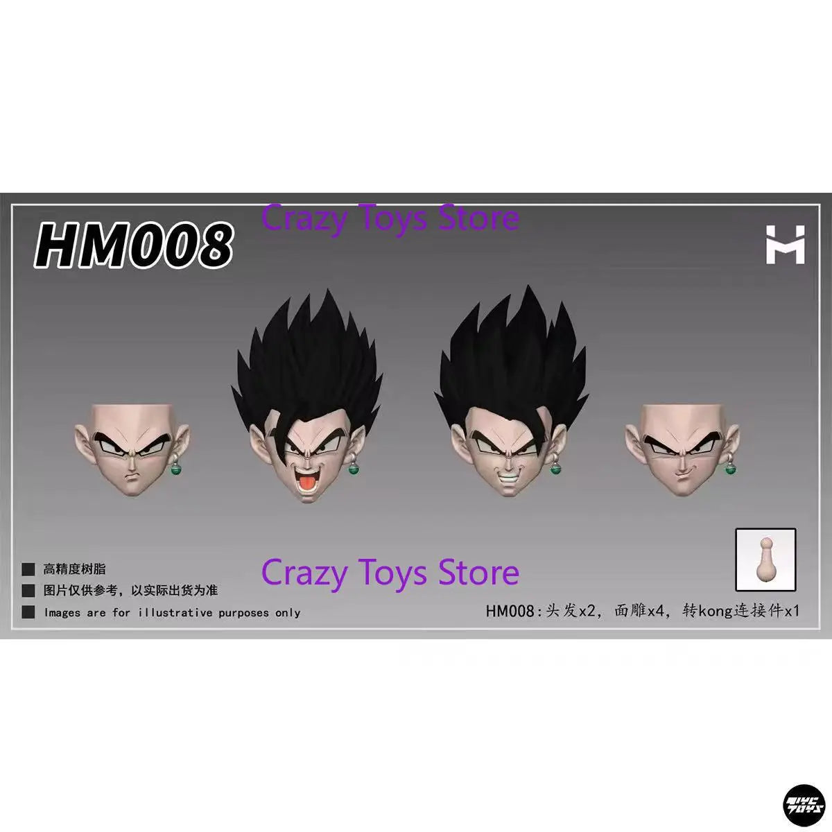 In Stock HMYR Dragon Ball S.H.Figuarts SHF Son Gohan Vegetto Black Gohan Head Accessory Kit Anime Action Figure Toy Model