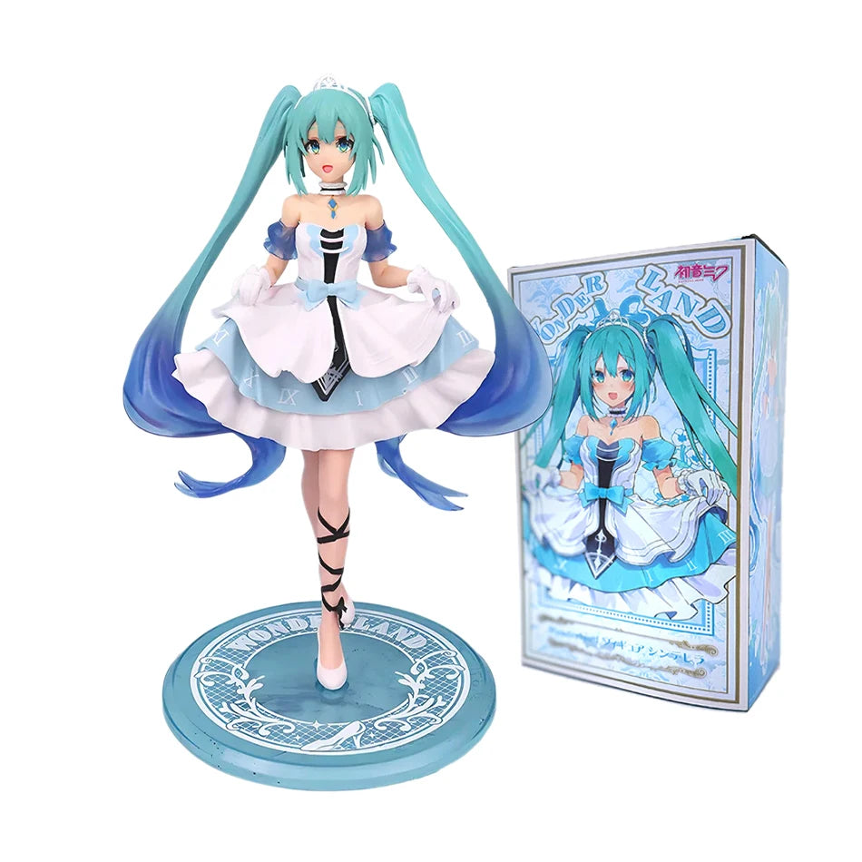 Anime Hatsune Miku 19cm Cinderella Fairy Tale Wonderland Figure, a gift for girls, an anime model ornament.