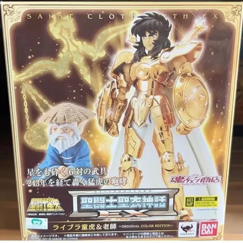 BANDAI in Stock Saint Cloth Myth EX Libra Boy Old Master Original Color Version Saint Seiya Figure Model Collection Toy Gift