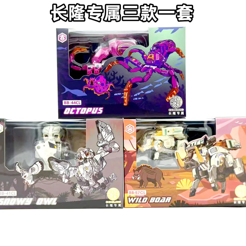 52toys Beast Box Chimelong Octopus Wild Boar Owl Transformation Mobile Model Trendy Handheld Action Figure Toy
