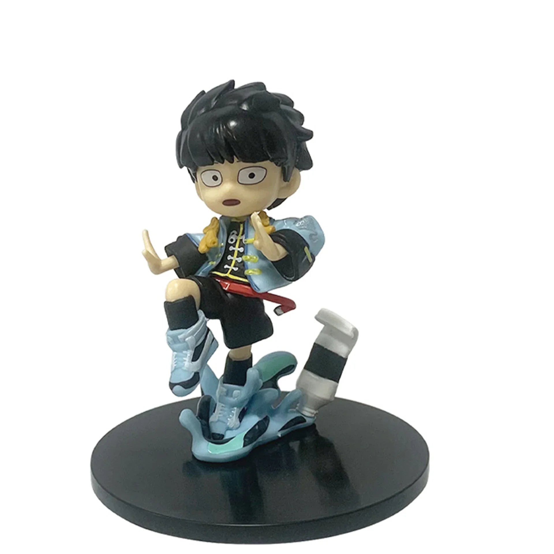 Mob Psycho 100 Anime Figures Gk Reigen Arataka Q Edition Kawaii Sitting Palm Series Model Doll Desktop Ornaments Collectible Toy