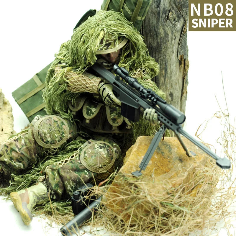 1/6 12-Inch NB07 NB08 Male Soldier Articulated Action Figure Multi-Piece Plastic Collectible Sniper With Barrett Military Models