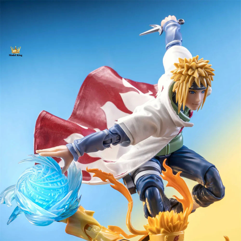 Handmade 1/12 NARUTO The Fourth Hokage Namikaze Minato SHF 2.0 Cloth Cloak Accessory Anime Action Figures Body Model Toys