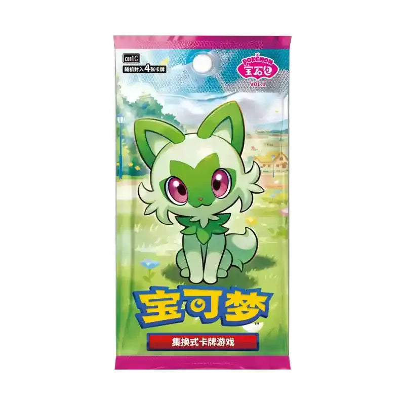 Original Cards Gem Pack Vol.1andvol.2 Chinese Pokemon Tcg Eevee Scarlet Violet Trading Ptcg Bag Box Card Custom 1 Case 20 Boxes