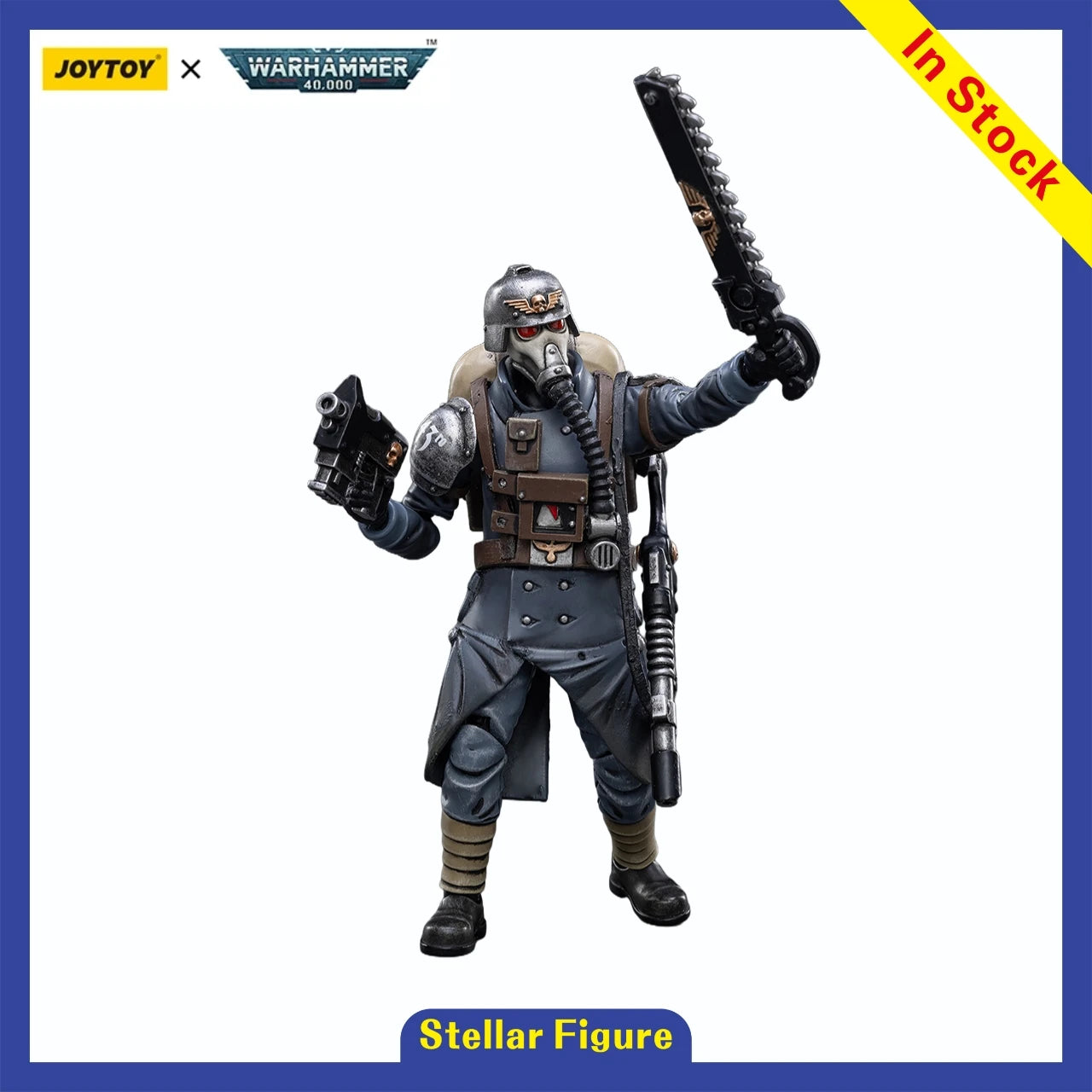 [SF] JOYTOY 1/18 Action Figure Warhammer 40K  Astra Militarum Death Korps of Krieg Veteran Squad Sergeant  Prime Model Toy Gift