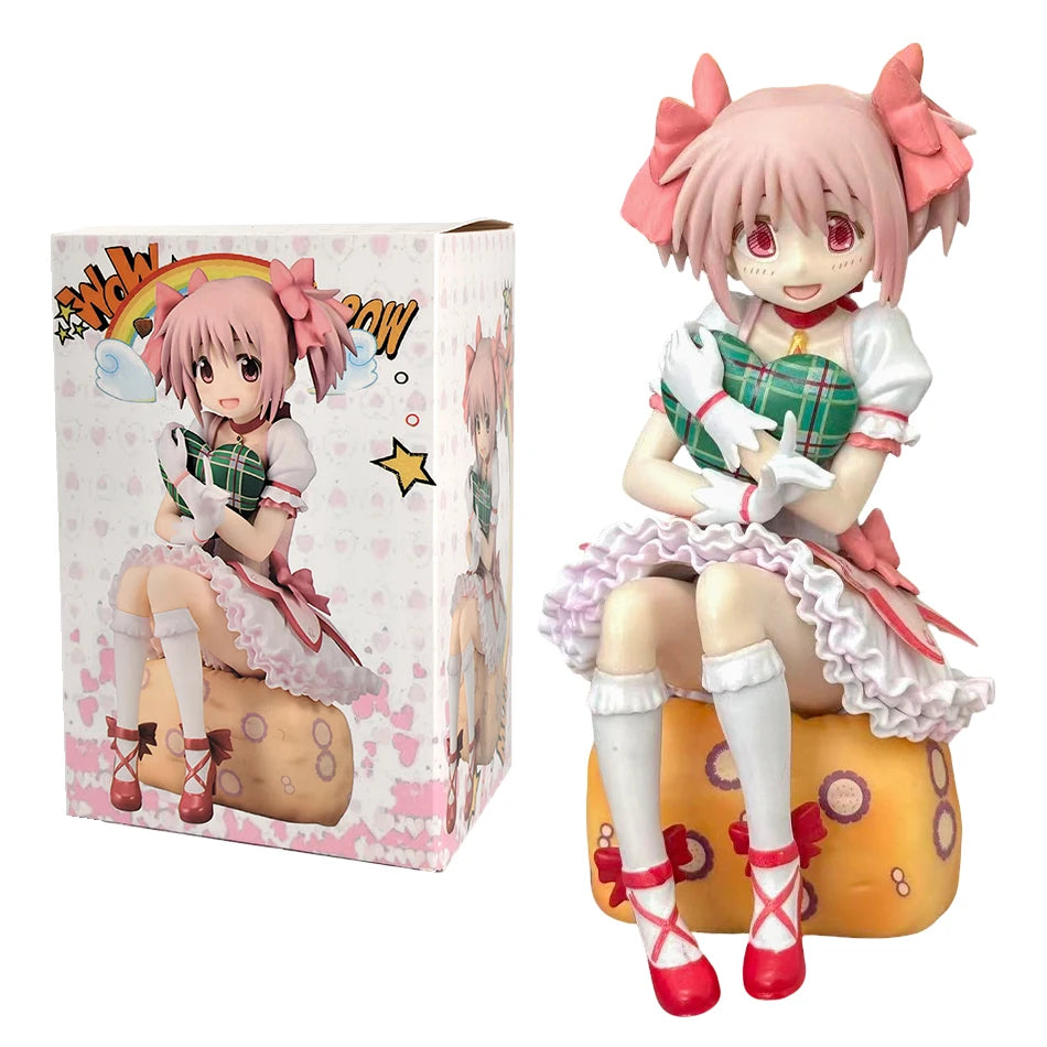 15CM Aniem Figure Puella Magi Madoka Magica Sitting Posture Madoka Action Figure Magic Girl Model Decor Statue Dolls Toys Gift