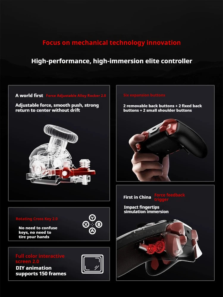 Flydigi APEX5 Wuchang Game Controller Force Adjustable Alloy Hall Joystick and Adaptive Triggers for PC Switch Android iOS MFI