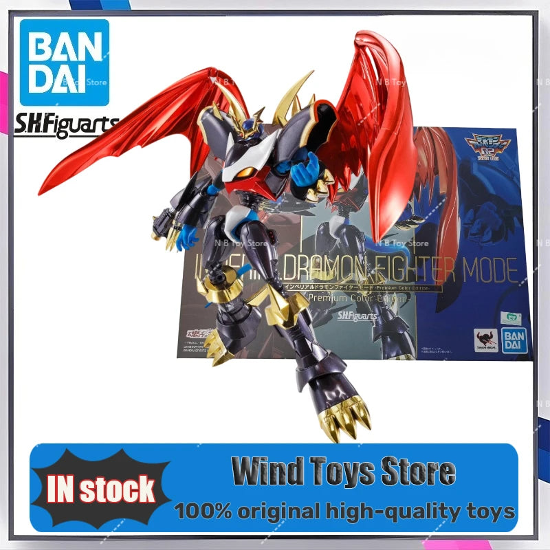 In Stock Genuine Bandai Anime Action Figure SHF Digimon Adventure IMPERIALDRAMON FIGHTER MODE -Premium Color Edition- Gifts