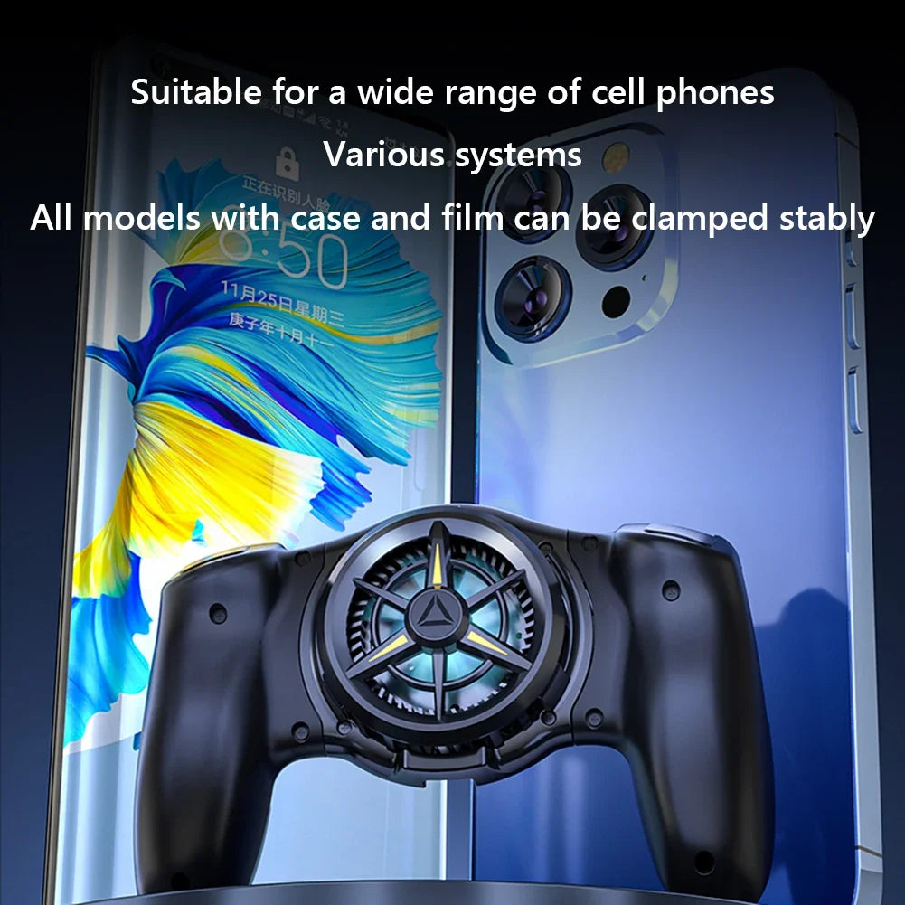 JK01S Handheld Grip Game Controller Joystick Mobile Gamepad for IOS for Android Switch PC Semiconductor Cooling Fan Game Cooler