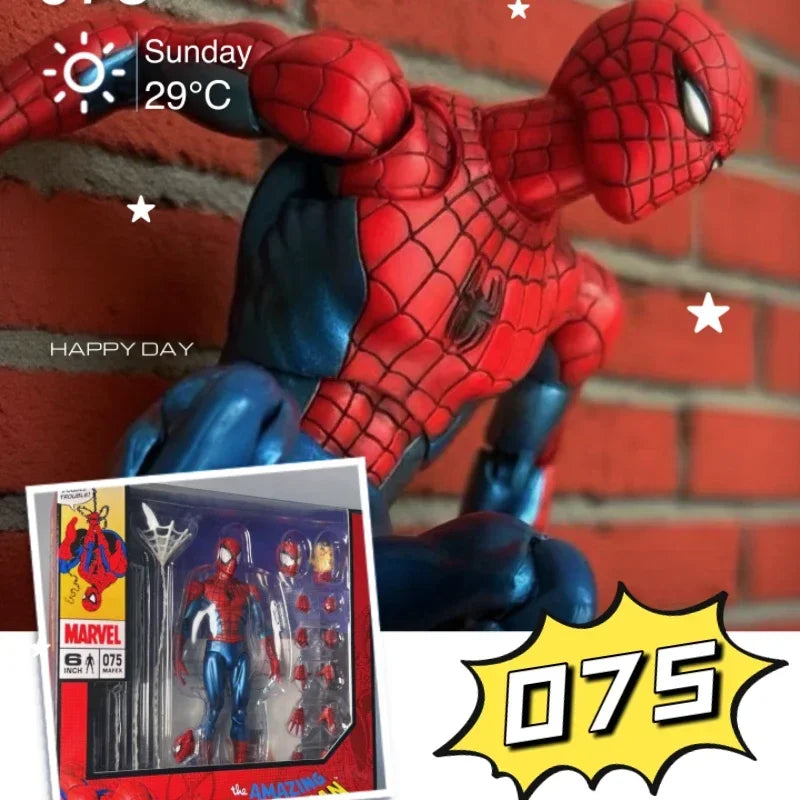 2026IN stock new CT toys 16CM Mafex 075 Spiderman Action Figure Spider Man Multiple Accessories Model Doll Toys Collection Gifts