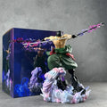 One Piece Roronoa Zoro Actionfigur im Dreischwert-Stil, Doppelkopf-Statue, Anime-Modell, Spielzeug, Tischdekoration, Sammlerstück, Geschenk für Fans