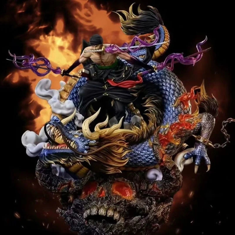 Anime Figure One Piece Roronoa Zoro VS Kaidou Battle GK Action Figures Statue Model Kids Toys Doll Gifts Desktop Ornaments