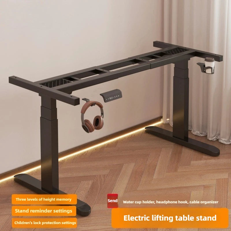 Solid Wood Electric Lifting Table, Intelligent Computer Table, Home Study Desk, Office Desk, Gaming Table, Bedroom Workbench