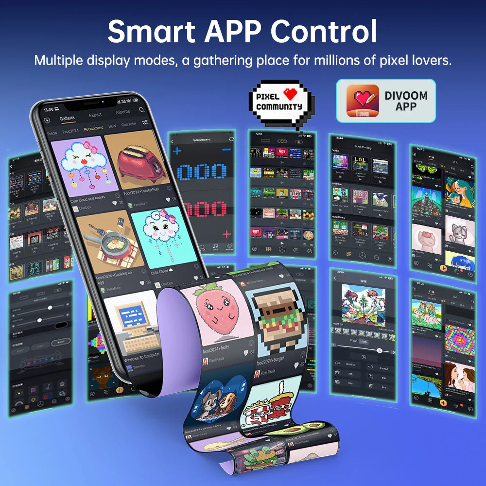 Divoom Times Gate Gaming-Raum-Setup, Digitaluhr mit intelligenter APP-Steuerung, WiFi-Verbindung, RGB-LED-Anzeige, Bürodekor Cyberpunk