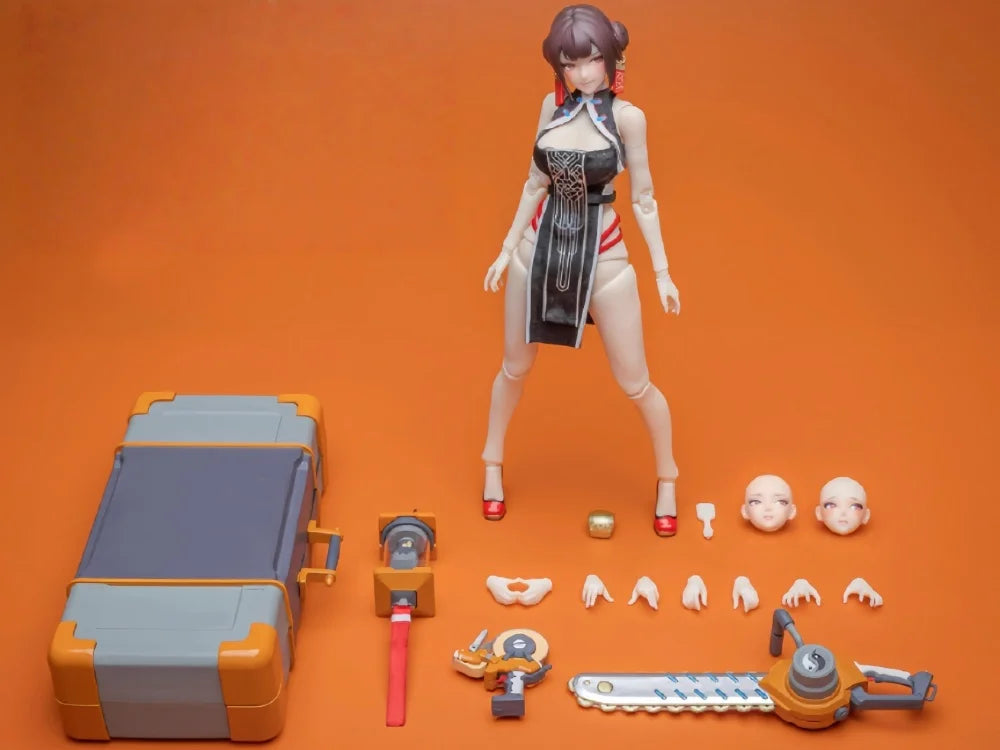 Mental Agent MAZ-01 Фигурка на жена Cheongsam в мащаб 1/10 със сменяемо лице, пълен комплект, 6-инчово тяло за колекционери и подаръци