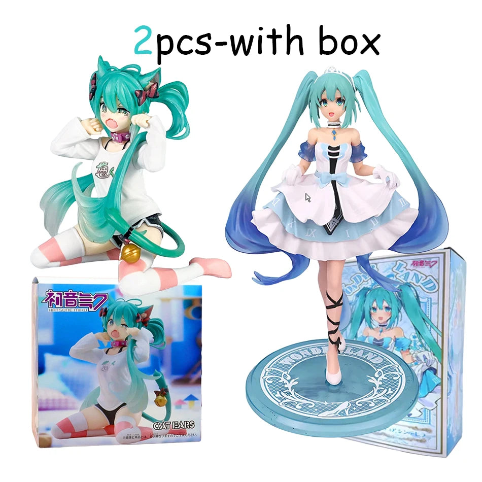 Anime Hatsune Miku Figure 12-22CM Virtual Singer Manga Statue Kawaii Model Toy for Computer Desk Cake Decoration Gift