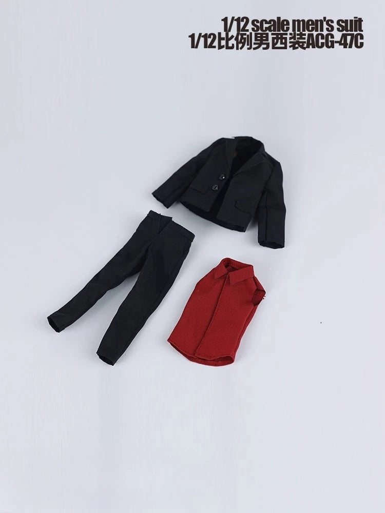 ACG-47 1/12 Scale Hobbies Trend Western-style Clothes Male Suit Shirt Pants Set Model Decor Fit 6'' Soldier Action Figure Body