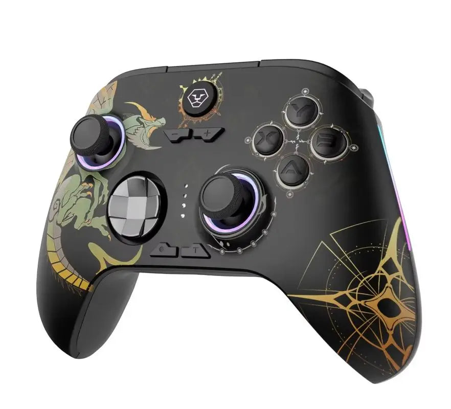 Wireless Game Controllers with Dual Hall Joystick Trigger 0.1mm Accuracy RGB Compatible for PC/Switch(iOS/Android/Stream)
