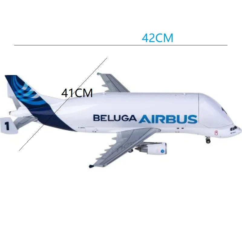 42cm Diecast Resin 20cm A330 Beluga Airlines Airplane 1:150 Scale Jet Airplane Openable Cargo Bay Aircraft Model Home Collection