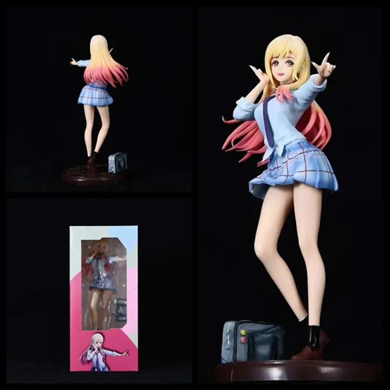 28CM Anime My Dress Up Darling Kitagawa Marin Figure School Uniform Dress Up Standing Model Toy Gift Action Figure For Kids PVC