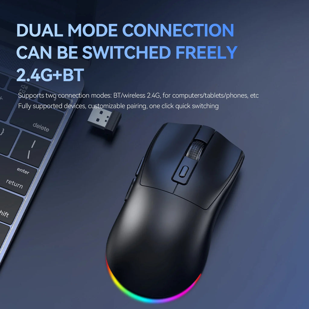 LEAVEN X3 2,4G Bluetooth Dual Modus Empfänger Optische Maus Drahtlose Gaming Maus 1600DPI Bluetooth Kompatibel Maus für MacBook L