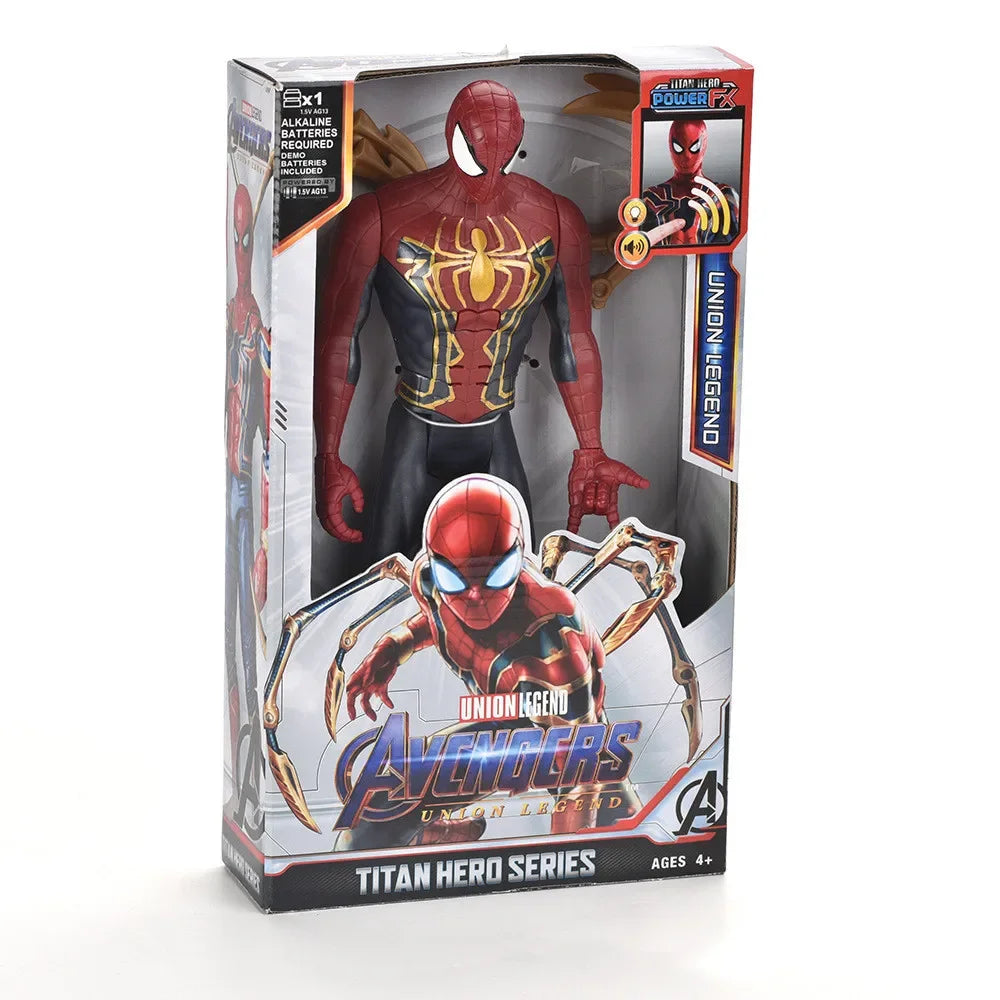 30cm Marvel Avengers Toy Thanos Hulk Spiderman Iron Man Captain America Thor Black Panther With Sound And Light Action Toy Gifts