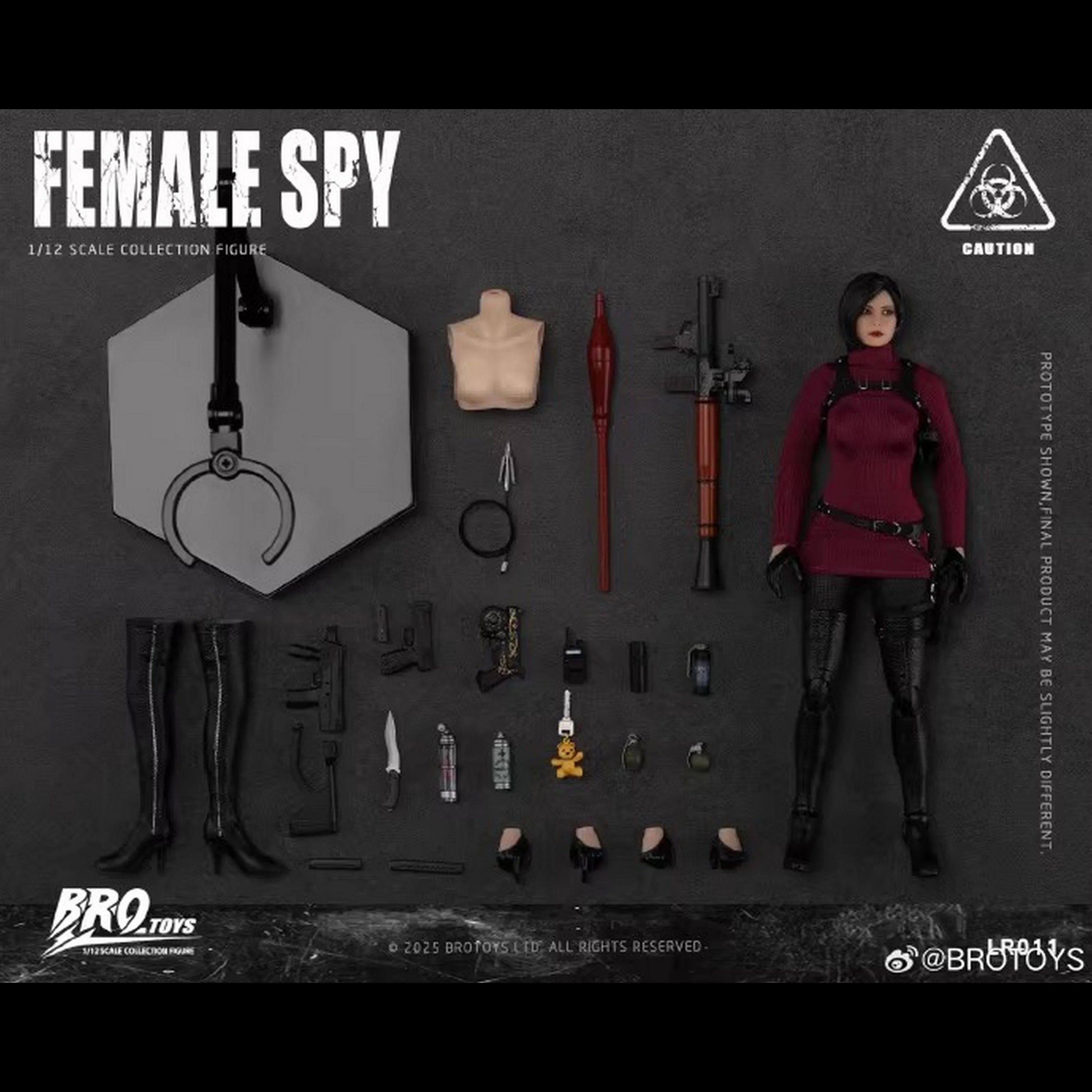 Brotoys On The Way 1/12 Female Spy Articulated Action Figure Collectible With Multiple Accessories For Action Figure Collectors