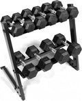 200Lb Dumbbell Set 10 30Lb Dumbbell Set with Two Tier Storage Rack for Muscle Toning Strength Building Weight Loss Multiple Choi