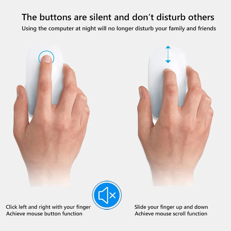 Xiaomi Drahtlose Bluetooth Computer Maus Magie Dual-Modus Stille Wiederaufladbare Touch Schlank Ergonomische PC Mäuse Für Apple Macbook Air