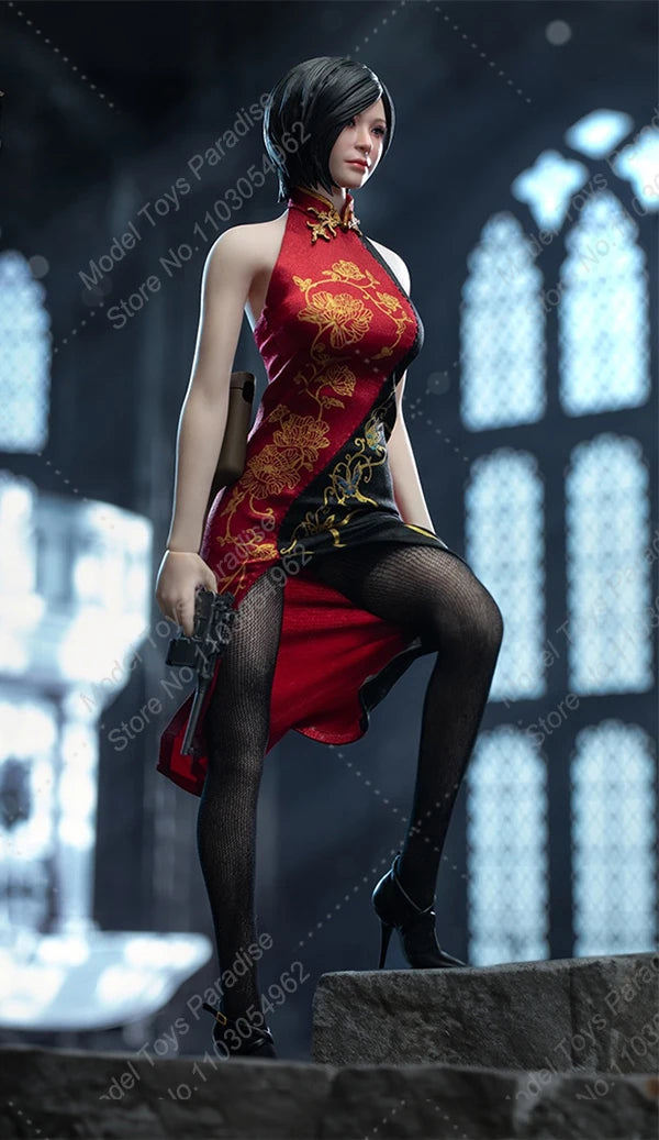 SWTOYS FS065 1/6 Scale Miss Ada Wong Action Figure with Movable Eyes Qipao Version Collectible 12' Women Soldier Toy Model Gift