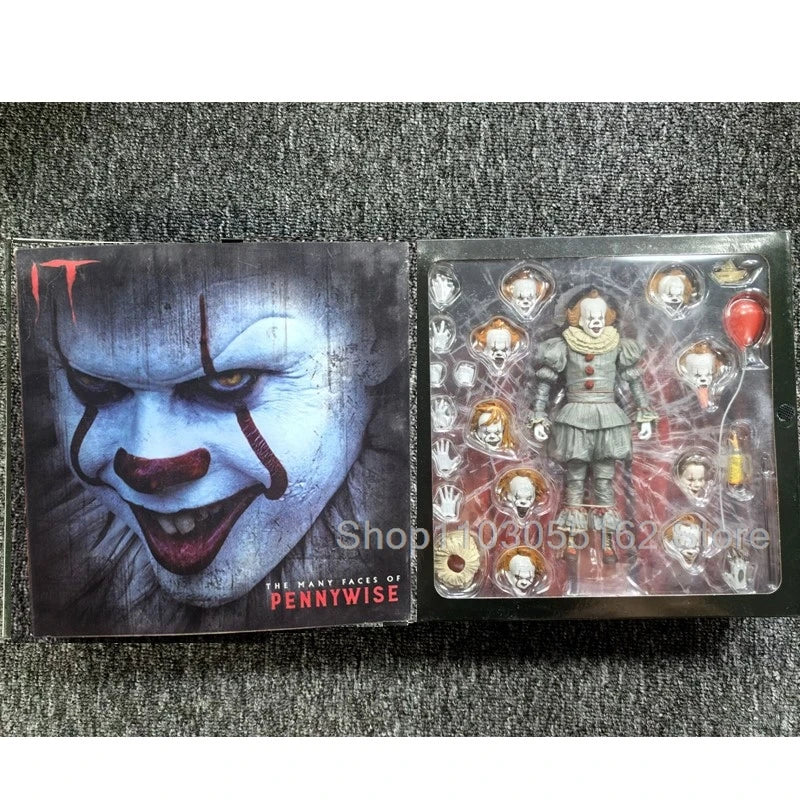 NECA Die vielen Gesichter von Pennywise Actionfigur Gesicht ändern Pennywise Spielzeug Sammlermodell Geburtstagsgeschenk