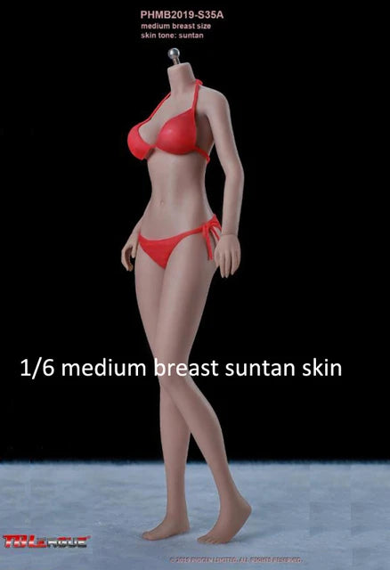 Tbleague Phicen 1/6 Weibliche Puppe mit superflexiblem Körper, ohne Kopf, sonnengebräunte/blasse Haut, kleine/mittlere/große Brust, 12 Zoll weibliche Actionfiguren