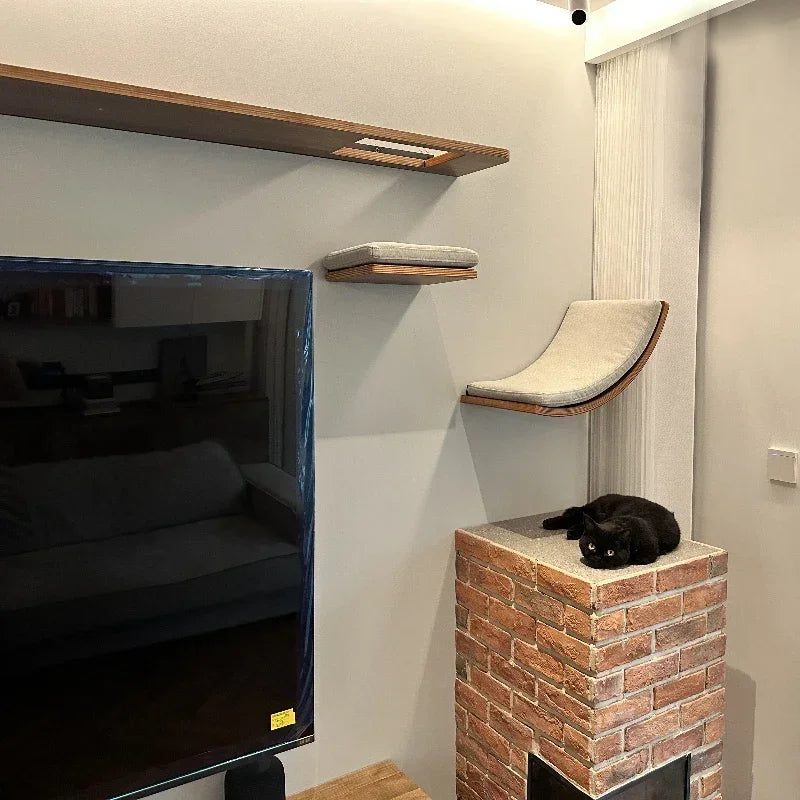 Cat Climbing Shelf Wall Mounted Cat Tree Tower Scratcher Hammock Sisal Stairs House Pet Furniture Cats Accessories Exercise Toy