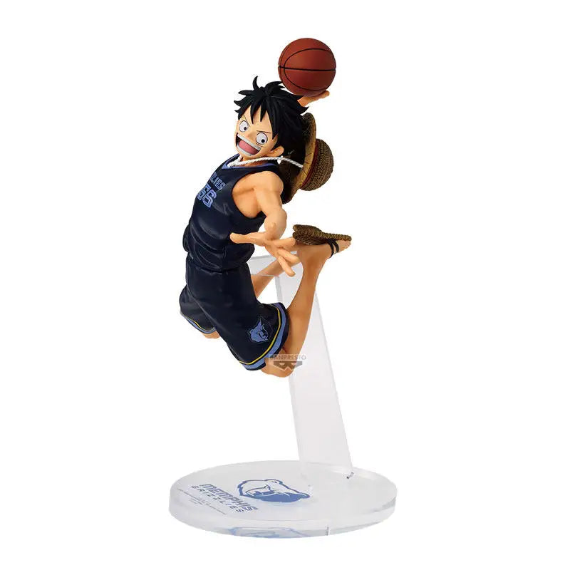 100% Bandai Spirits Banpresto One Piece Nba Master Stars Piece Monkey D. Luffy Prize Figure 17cm Pvc Desktop Ornament Gift