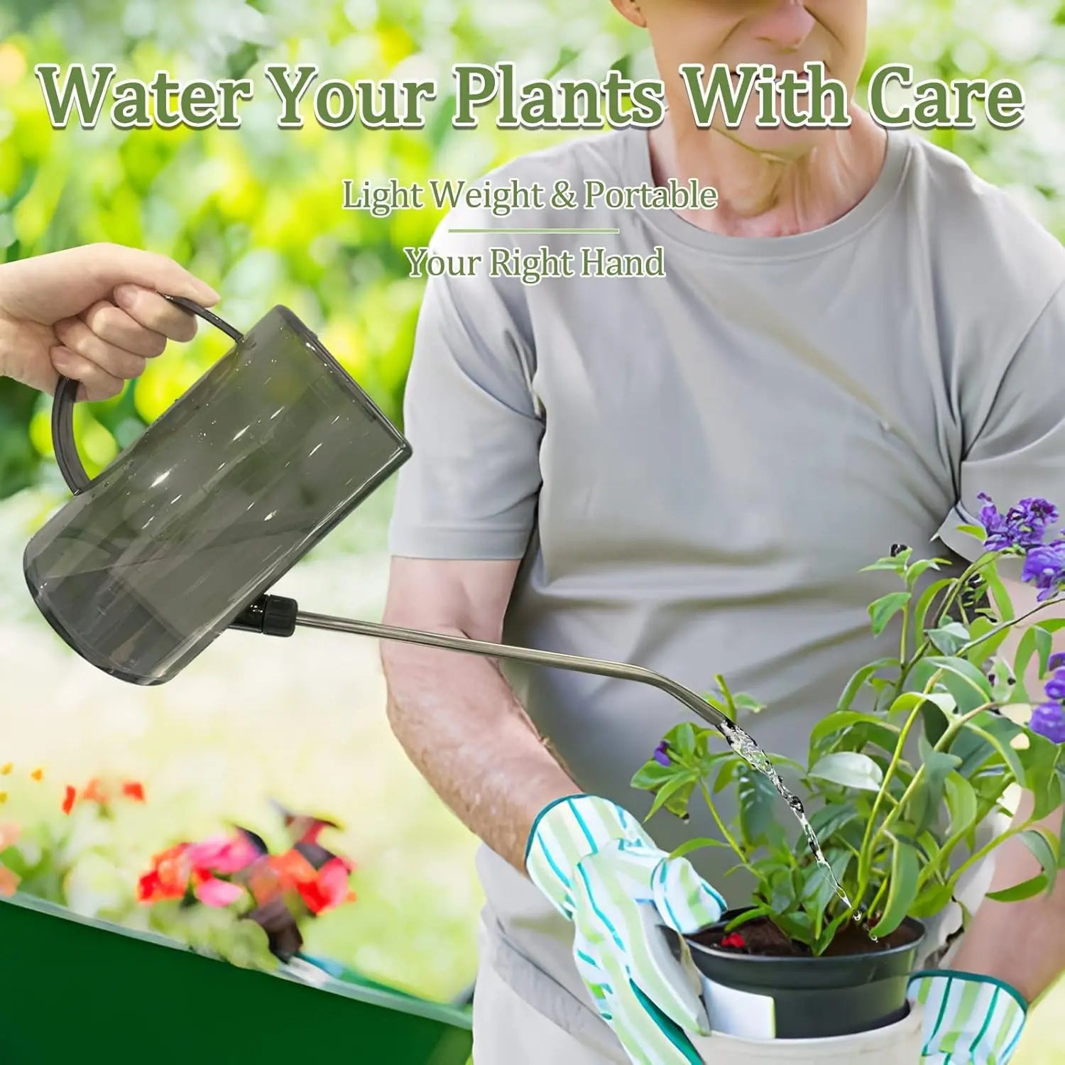 Small Watering Can with Stainless Steel Long Spout for Indoor/ House Plant Flowers Garden