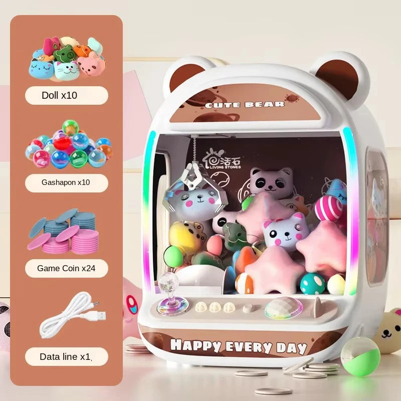 Big Size DIY Doll Machine Kids Coin Operated Play Game Mini Claw Catch Toy Crane Machines Music Doll Children Xmas Gifts Toys