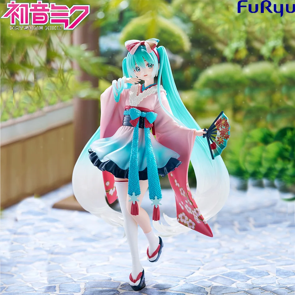 New Hatsune Miku Anime Figure Toys Neo Tokyo Series Kimono MIKU Kawaii Cartoon PVC Action Figurine Model Dolls Birthdays Gifts