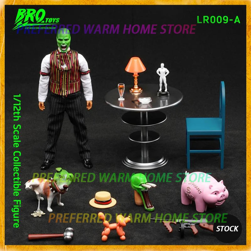 In Stock Original BROTOYS LR009 The Mask Stanley Ipkiss Movability Model Toys Cloth Clothing 1/12th Scale Collectible Figure