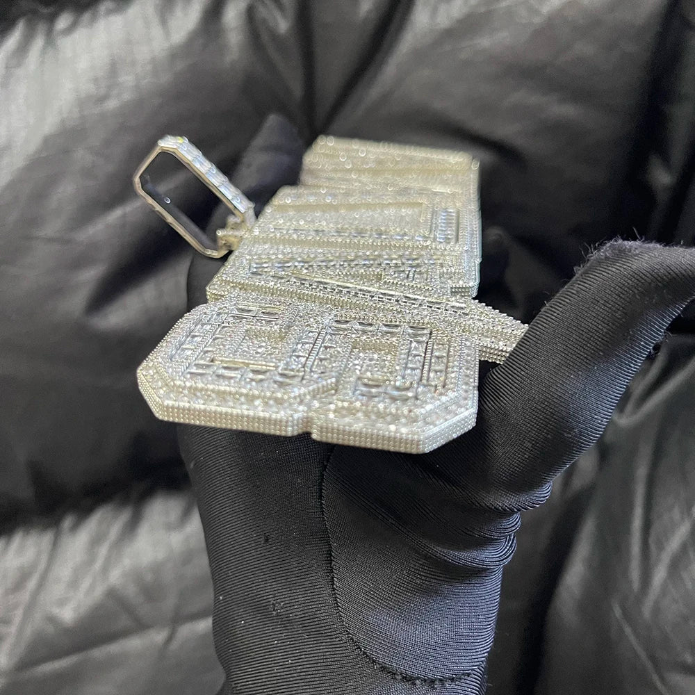 BIG Customized Letters Name Iced Out Pendant Necklaces For Men Women Bling Zircon Necklace Hip Hop Jewelry Copper