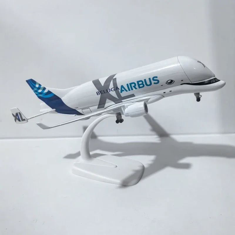 42cm Diecast Resin 20cm A330 Beluga Airlines Airplane 1:150 Scale Jet Airplane Openable Cargo Bay Aircraft Model Home Collection