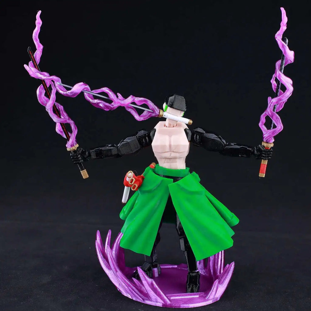 9L 3D-gedruckte One Piece Roronoa Zoro Lucky Dummy, 13 bewegliche Shapeshift-Actionfiguren, Schaufensterpuppen-Spielzeug für Anime-Liebhaber