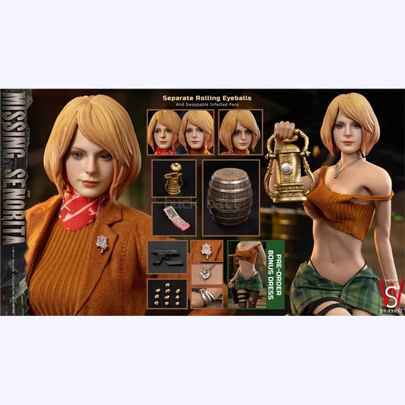 Resident Evil 4 Figur Ashley Graham Anime-Figur Pullover kurzer Rock Ashley Actionfigur Modell Statue Custom Spielzeug