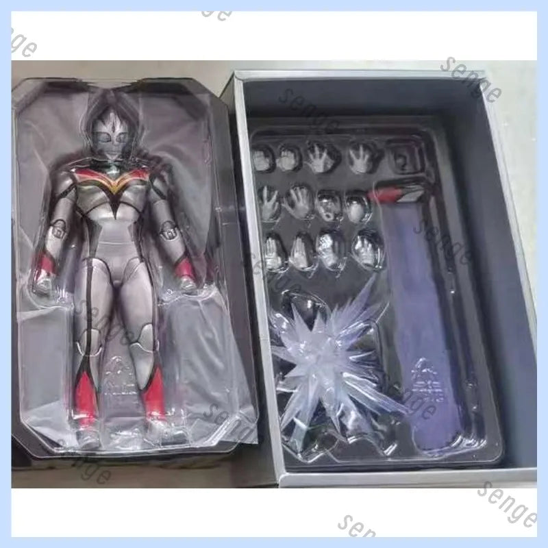 [Genuine Spot] Bandai SHF Real Bone Sculpture Ultraman Tiga Tornado Form / Evil Tiga Action Figure Gift Collection Ornament