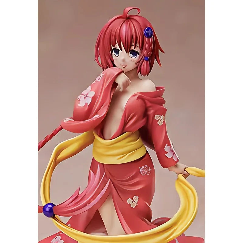 Japanese Kimono Black Kawaii Anime Figurine Bathing Robe Anime Pretty Girl Model Box Set