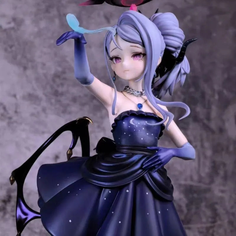 Handmade Anime Dancer Figure Blue & White Two-Tone Kimono Girl with Fan Solo Dance Performer Statue Desktop Decor