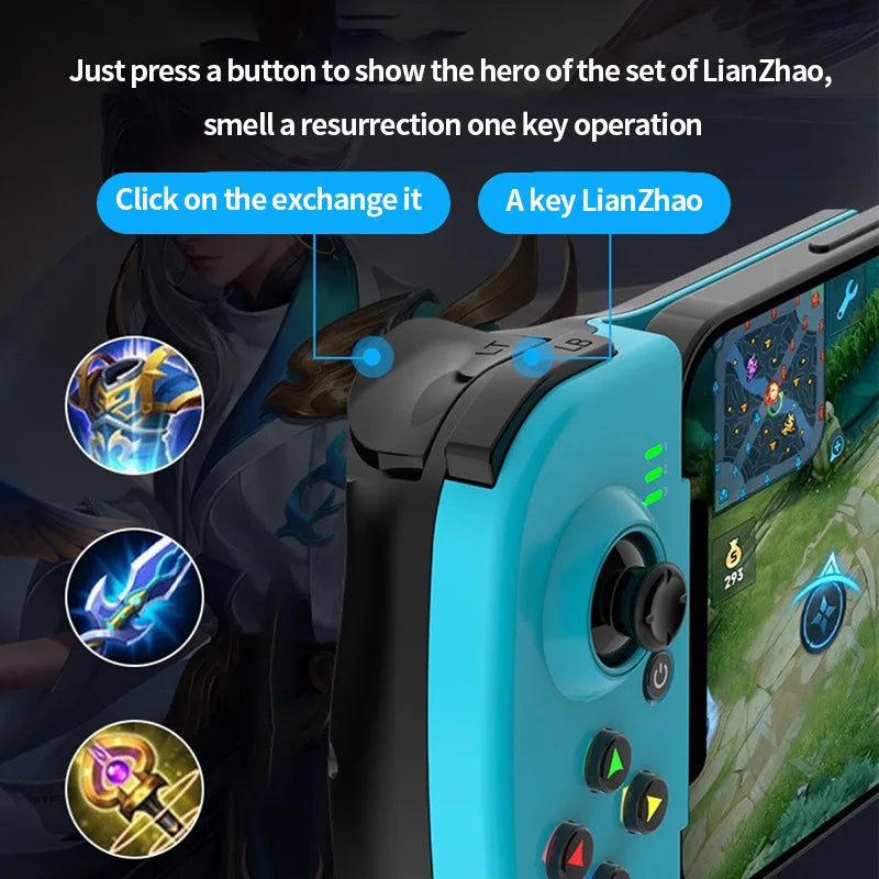 D3 Wireless Bluetooth Gamepad Type-C Retractable Game Controller Joystick For PUBG Mobile Support IOS Android TV/PC Device PS4