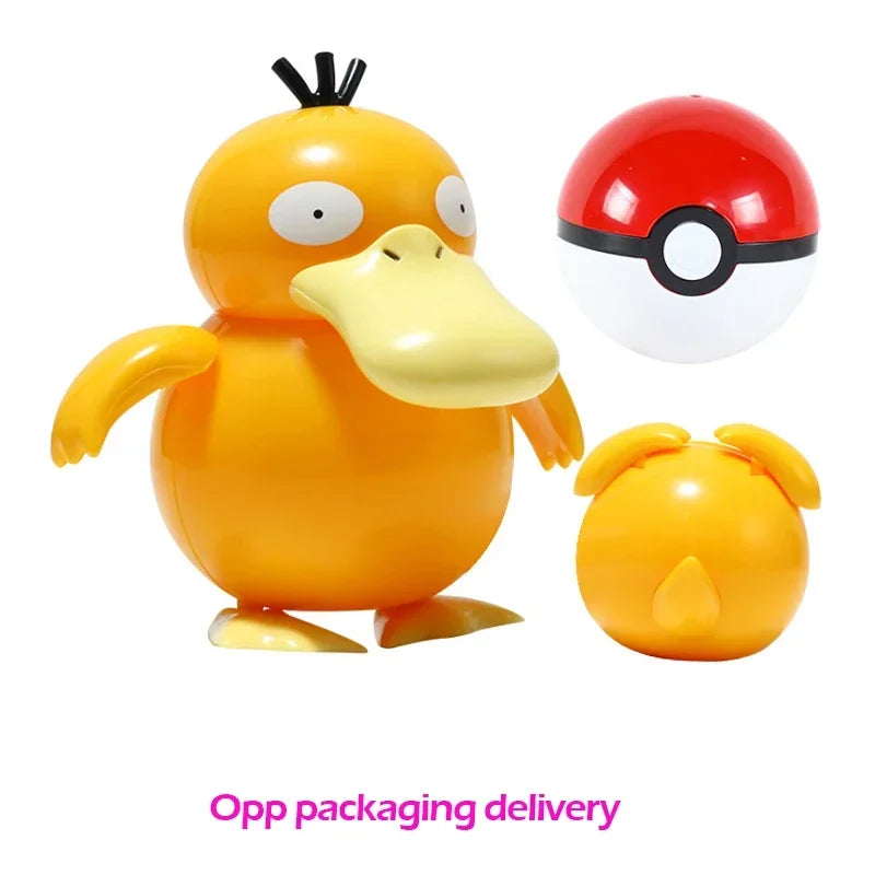 Pokemon Action Figure Transformer Doll Pokeball Figurine Poke Ball Deform Pikachu Greninja Lucario Mew Snorlax Lapras Kids Toy